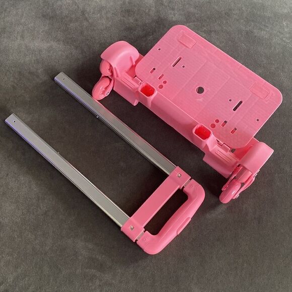 Kids Rolling Pink Wheeled Backpack Lunchbox & Pencil Case (6 wheels) NEW - Picture 7 of 8